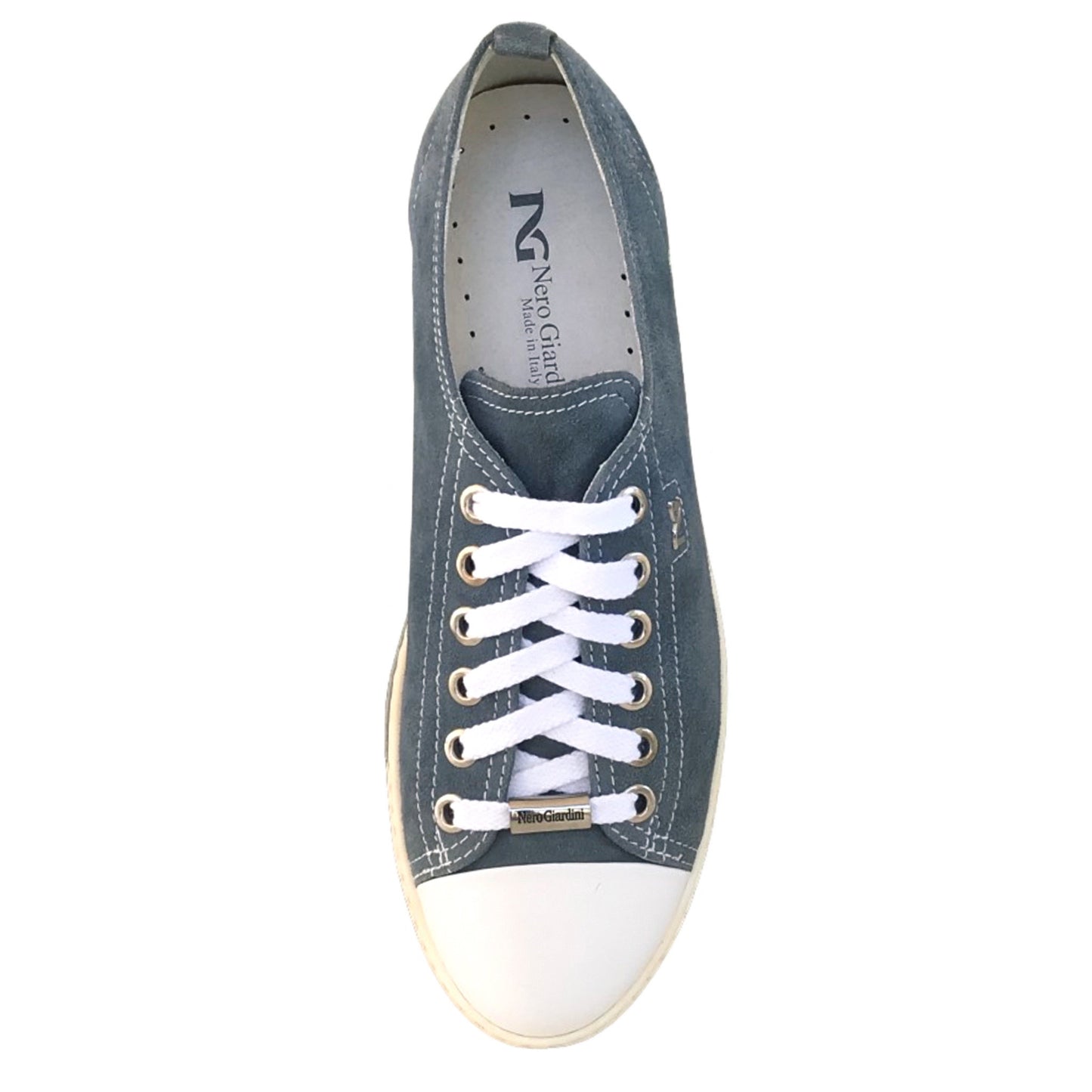Sneakers basse Donna NeroGiardini P308430D Vera Pelle Blu Avio