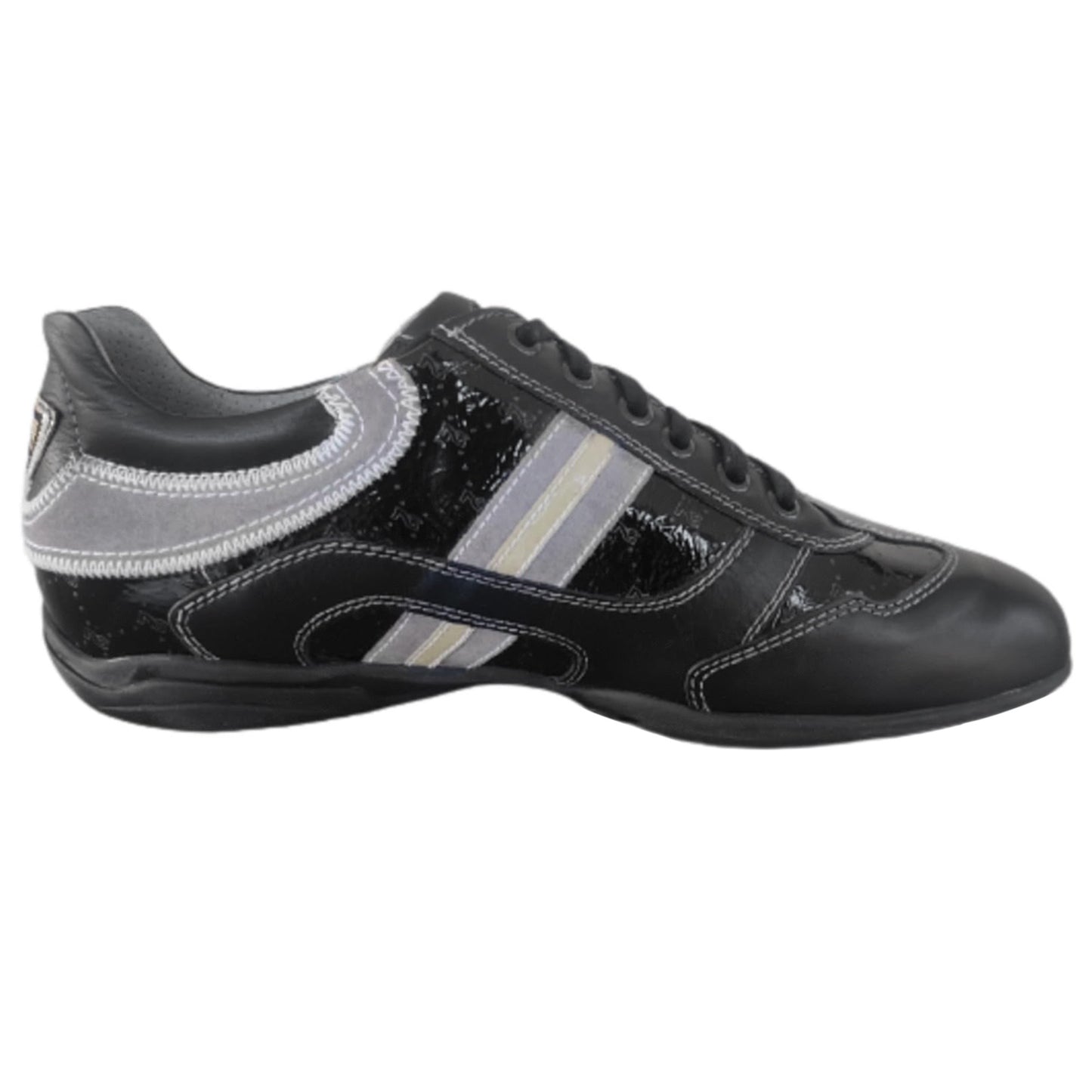 Sneakers Uomo NeroGiardini 07855 Vera Pelle e Vernice Nero Perlato - 41 EU