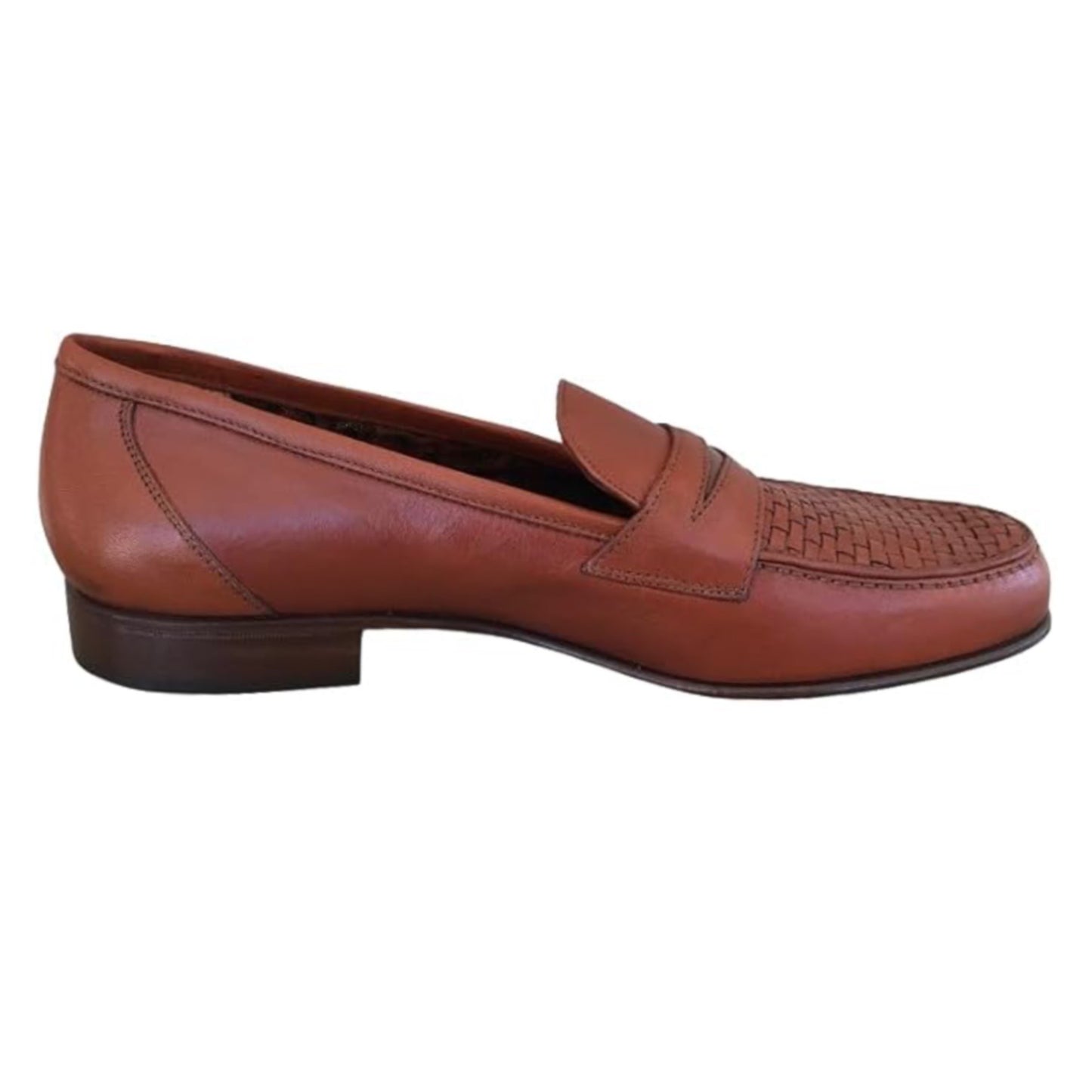 Mocassini Uomo Enzo del Lago Vera Pelle Nappa Marrone Fondo Cuoio - 45 EU