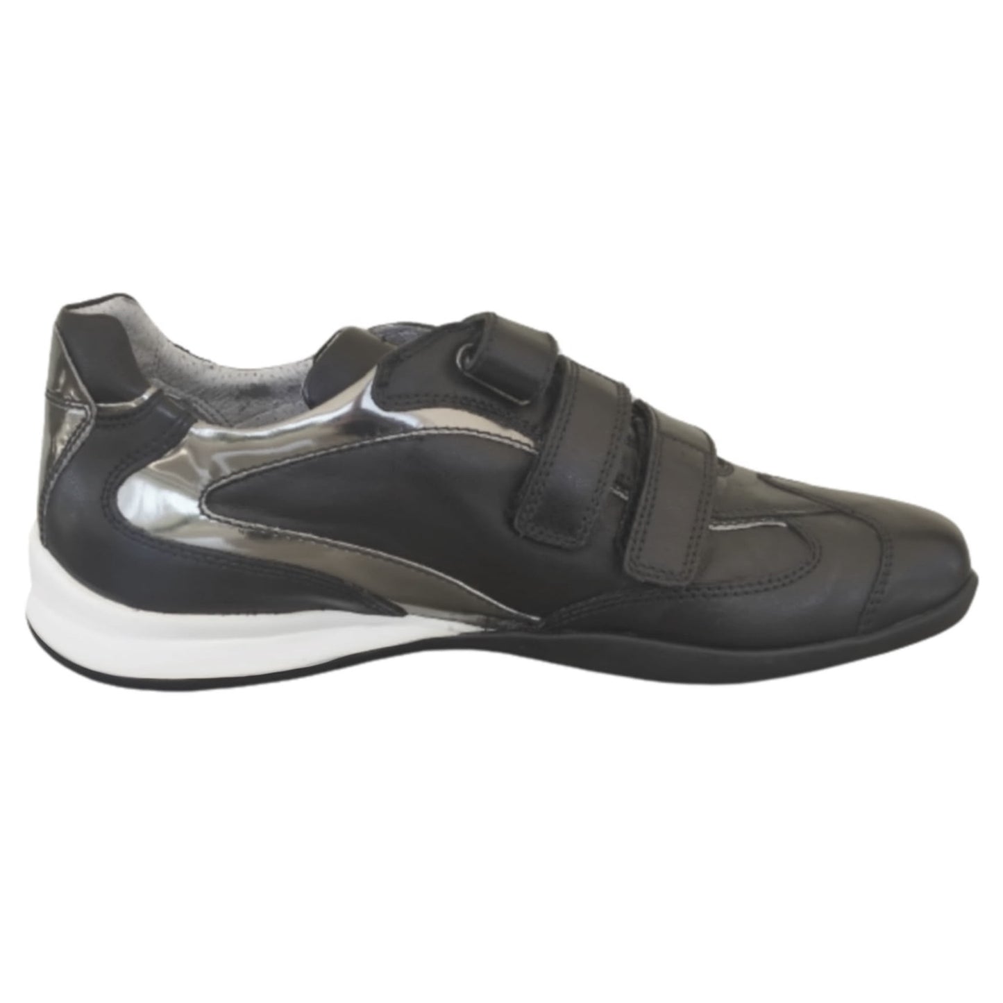 Sneakers Uomo con strappo NeroGiardini 07668 Naplak Nero riporti specchiati - 42 EU