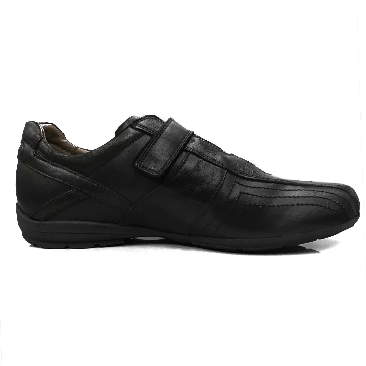 Sneakers Uomo NeroGiardini 07586 in Vera Pelle, con chiusura a strappo, Nero - Numero 45