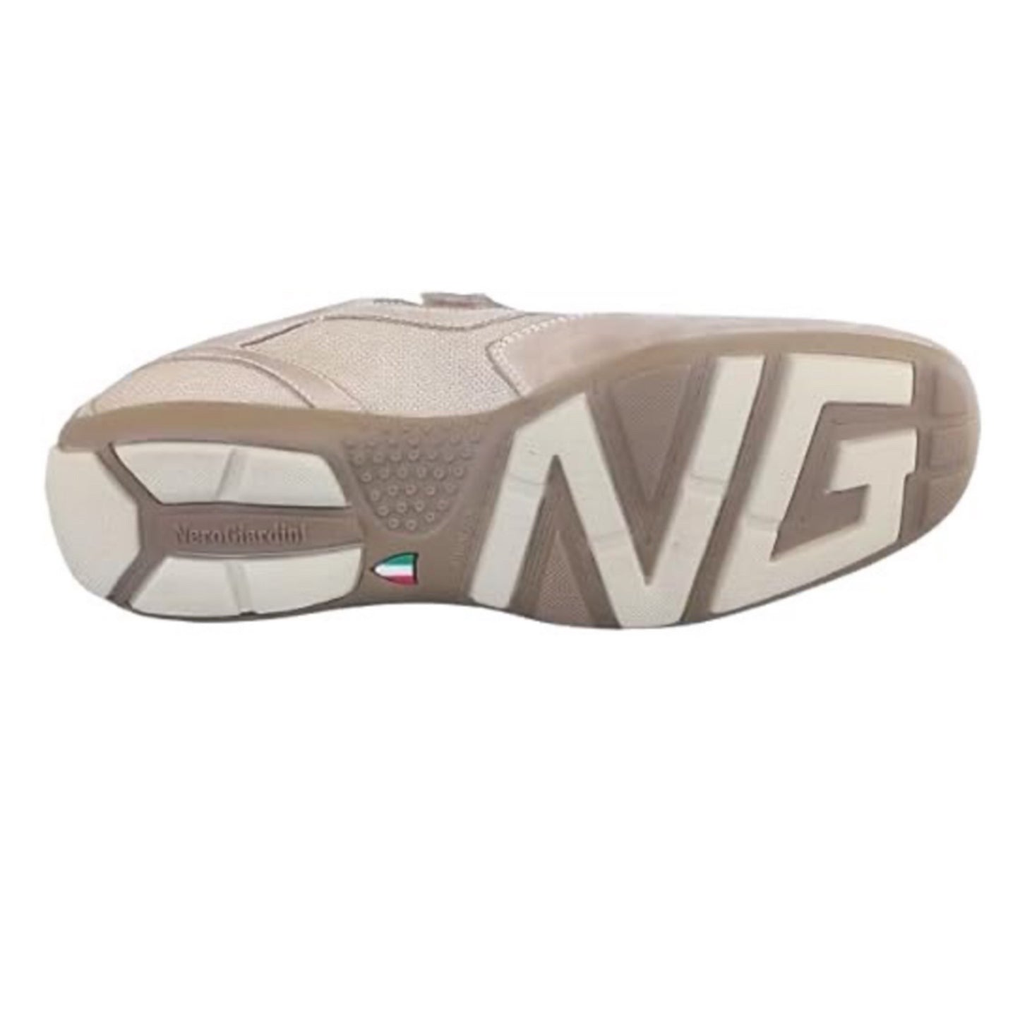 Sneakers Uomo Nero Giardini P008050 Vera Pelle e Tela Beige Savana Safari - Chiusura a strappo