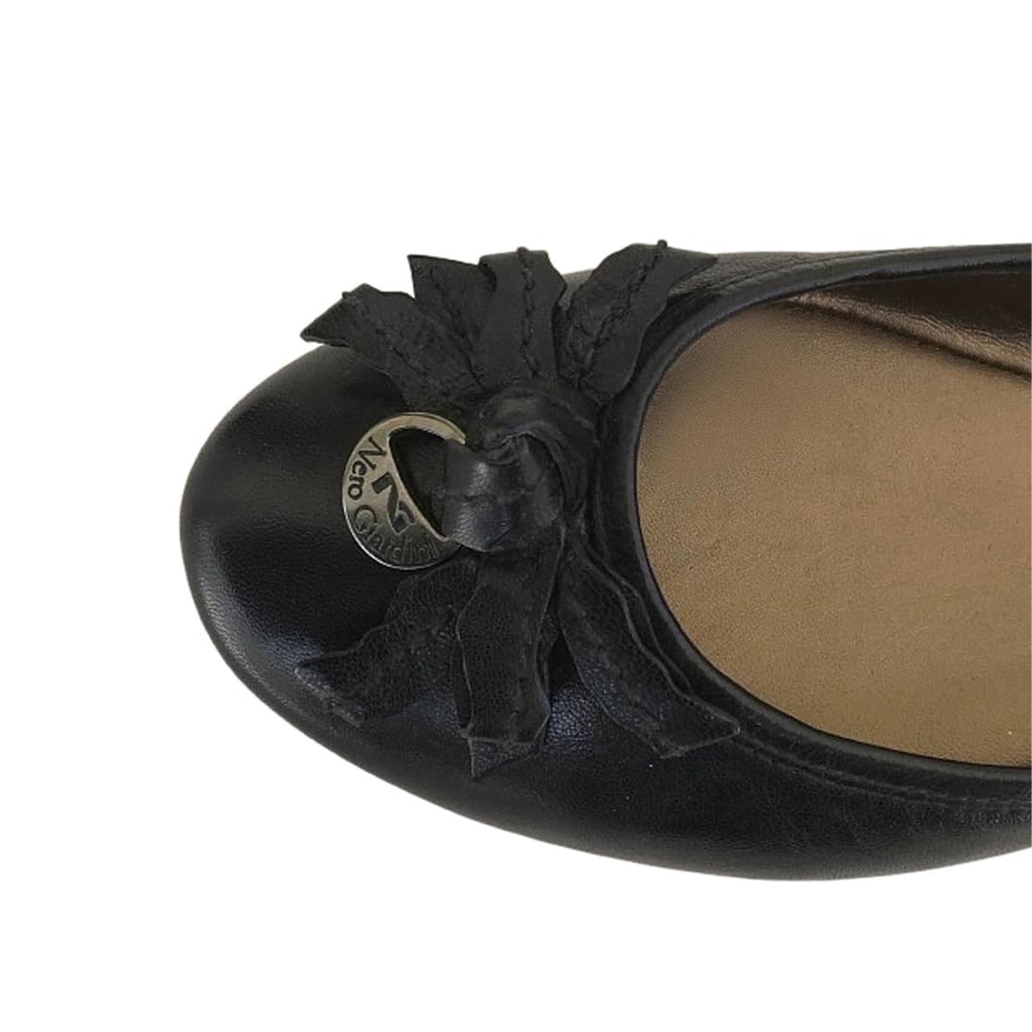 NeroGiardini Ballerine in Vera Pelle Nappa Nero con Fiocco