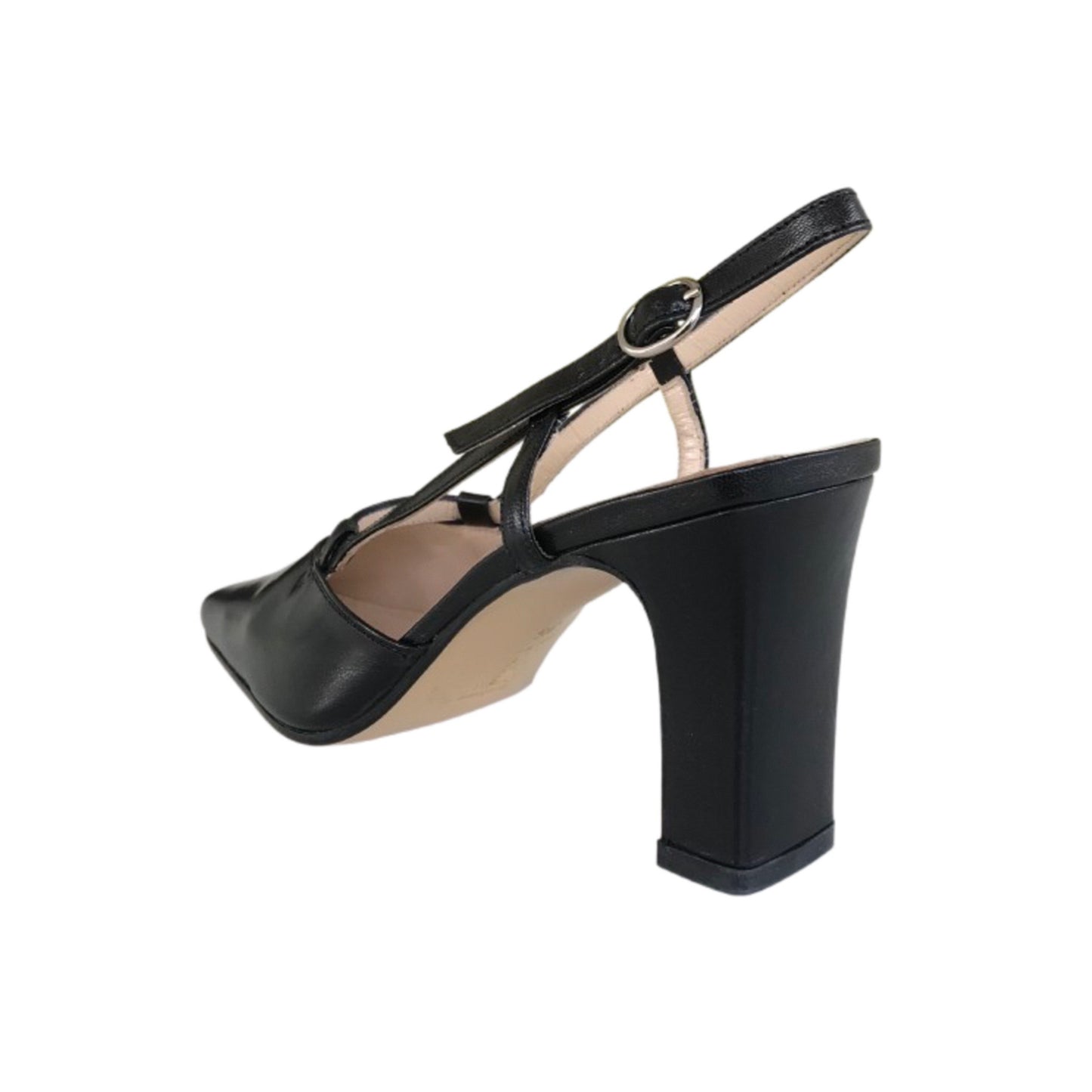 Décolleté Slingback Merianna 641 in Vera Pelle Nero
