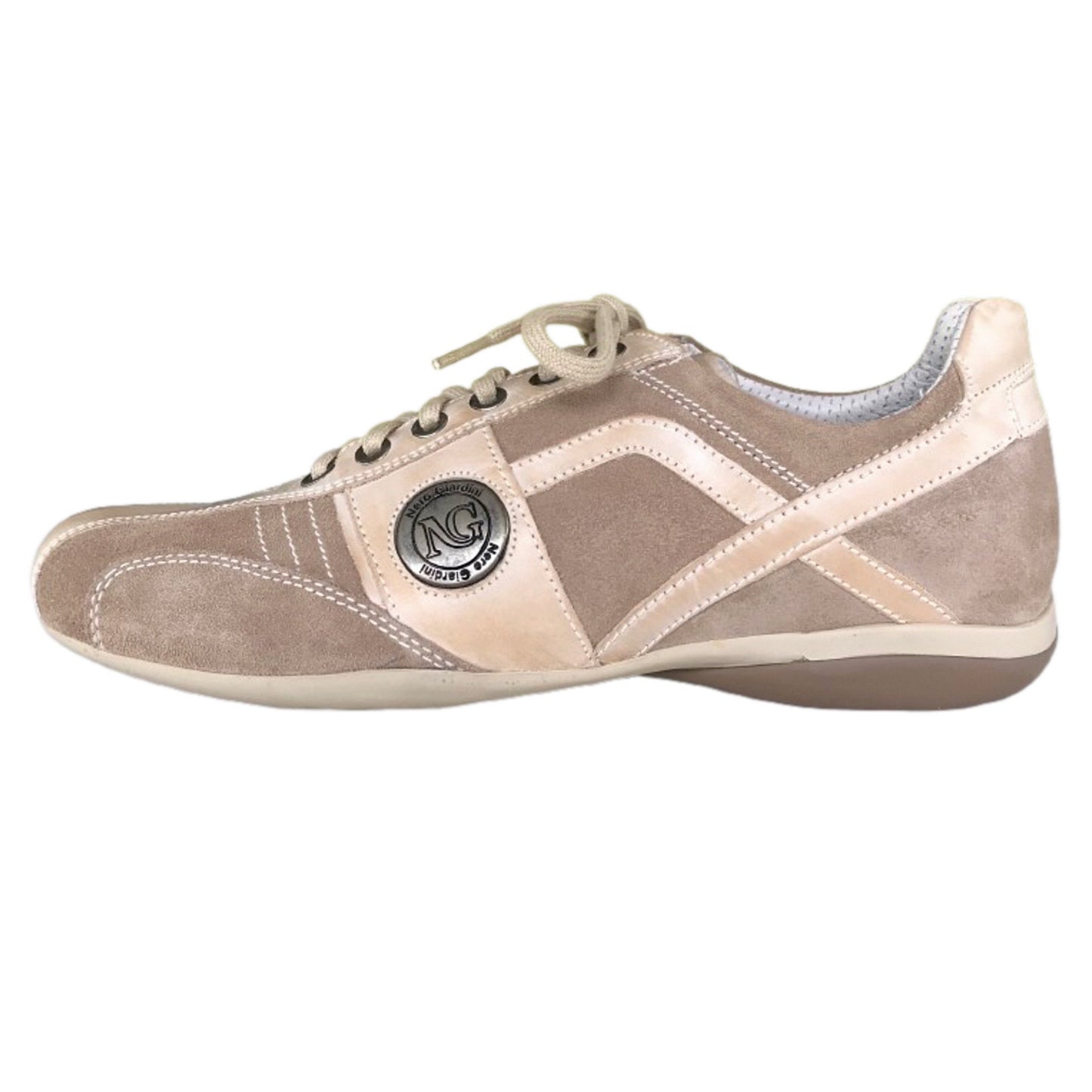 Sneakers Basse Uomo 07510 Vera Pelle Scamosciata Beige Deserto - 40 EU