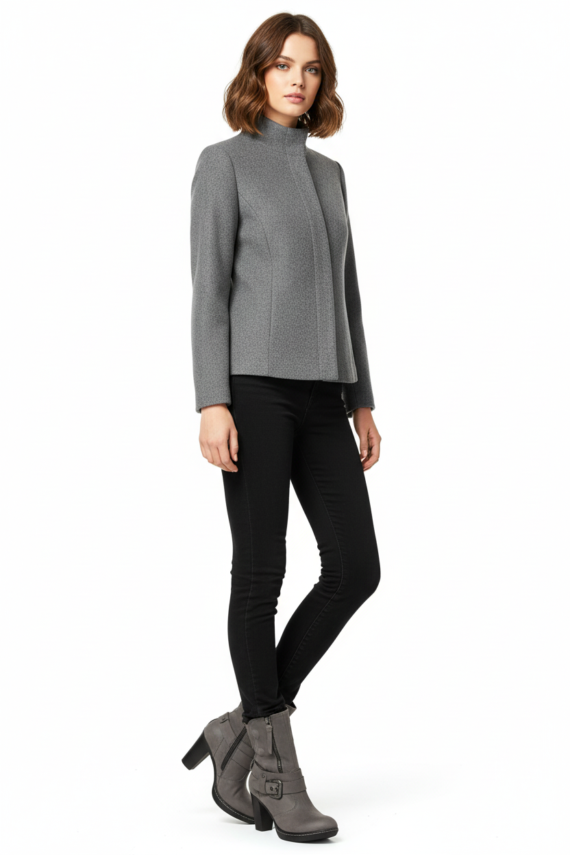 Stivaletti Donna NeroGiardini in Nabuk, Grigio, Tacco 8 cm con Plateau, Automatici A208030D