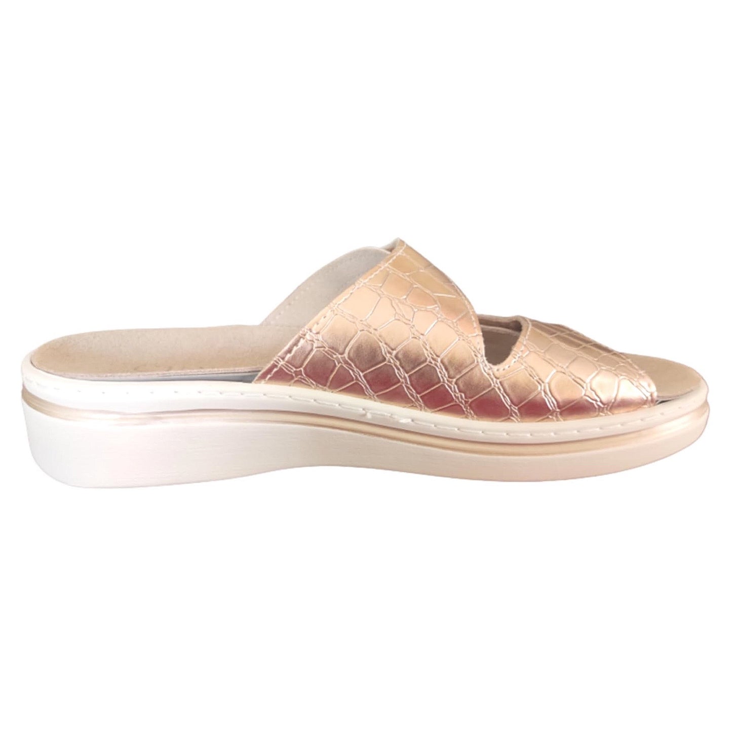 Ciabatte donna Cinzia Soft 011 con plantare estraibile, doppio strappo, cocco cipria