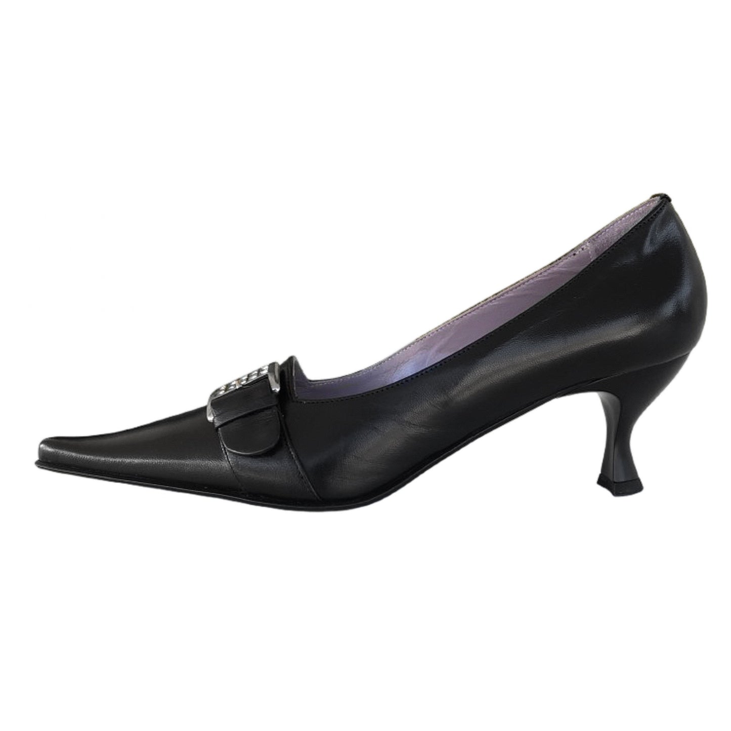 Décolleté a punta NeroGiardini 00610 Vera Pelle Nero con fibbia