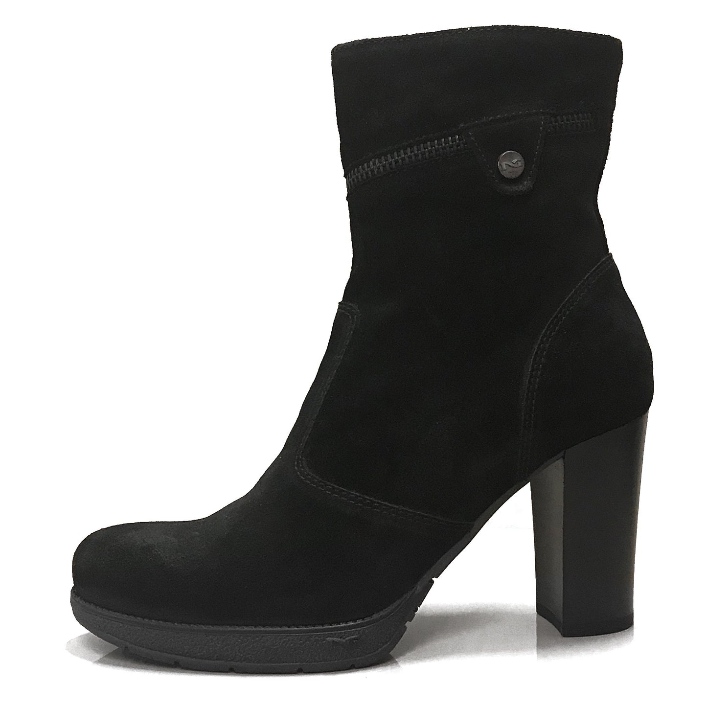 Stivaletti Neri Donna NeroGiardini A005205D - Tacco a blocco 8 cm con Plateau, Vera Pelle in camoscio - Numero 36