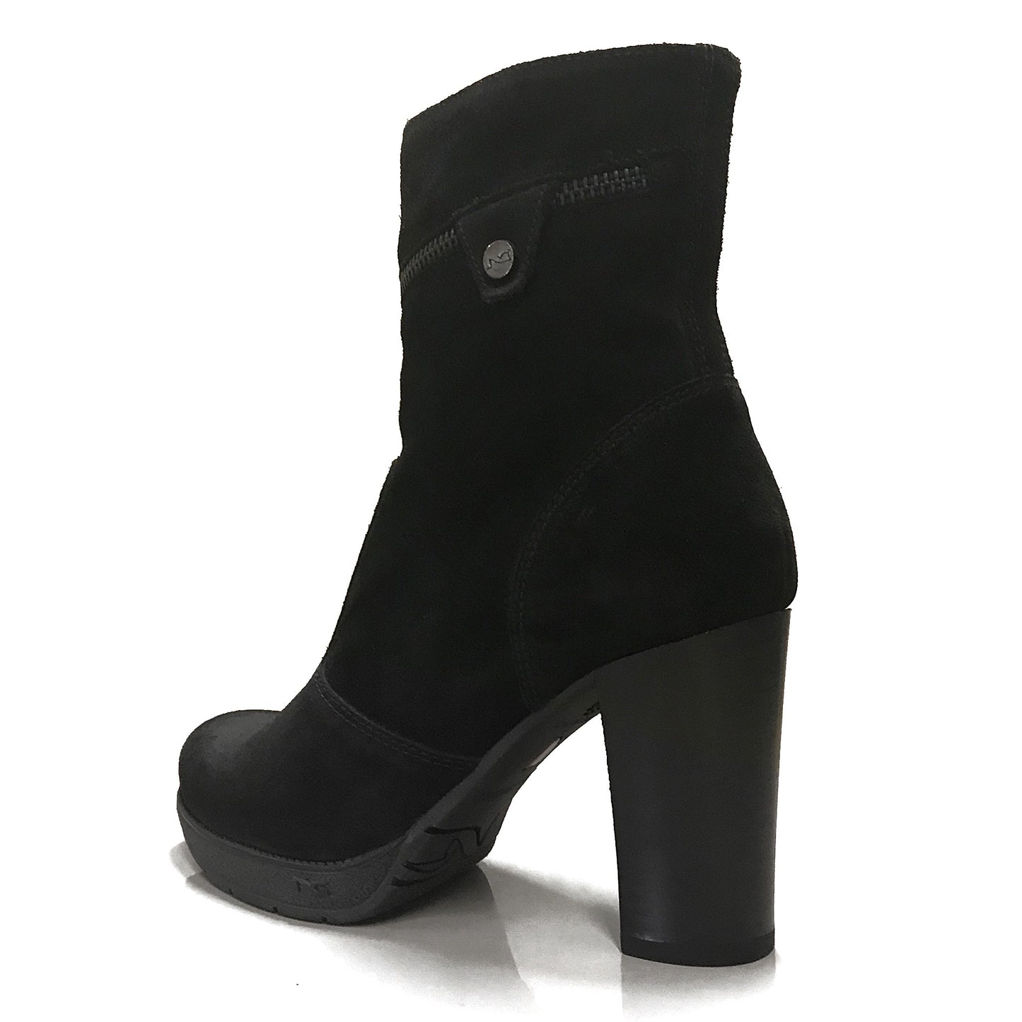 Stivaletti Neri Donna NeroGiardini A005205D - Tacco a blocco 8 cm con Plateau, Vera Pelle in camoscio - Numero 36