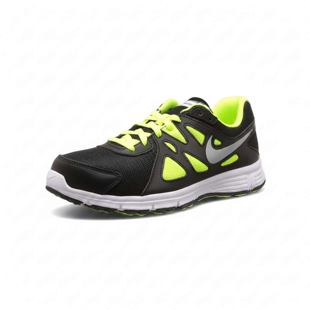 Nike Revolution 2 GS Scarpe da Corsa, Uomo/Donna, Nero e giallo fluo