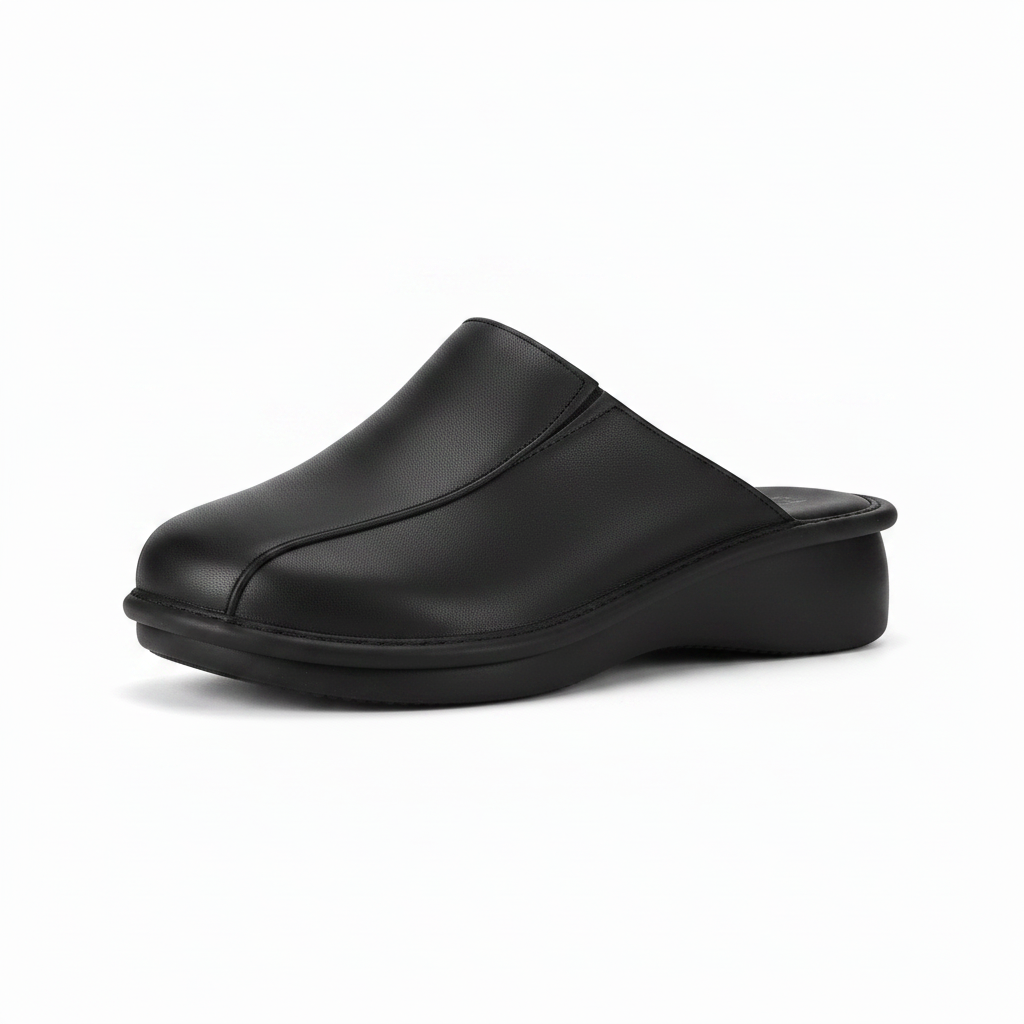 Fly Flot 13020, Ciabatte Pantofole Chiuse in Vera Pelle, Nero, 41