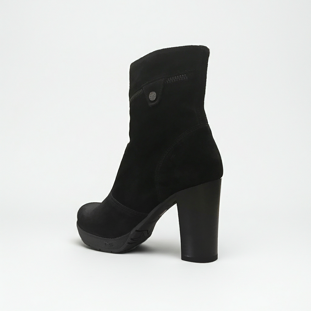 Stivaletti Neri Donna NeroGiardini A005205D - Tacco a blocco 8 cm con Plateau, Vera Pelle in camoscio - Numero 36