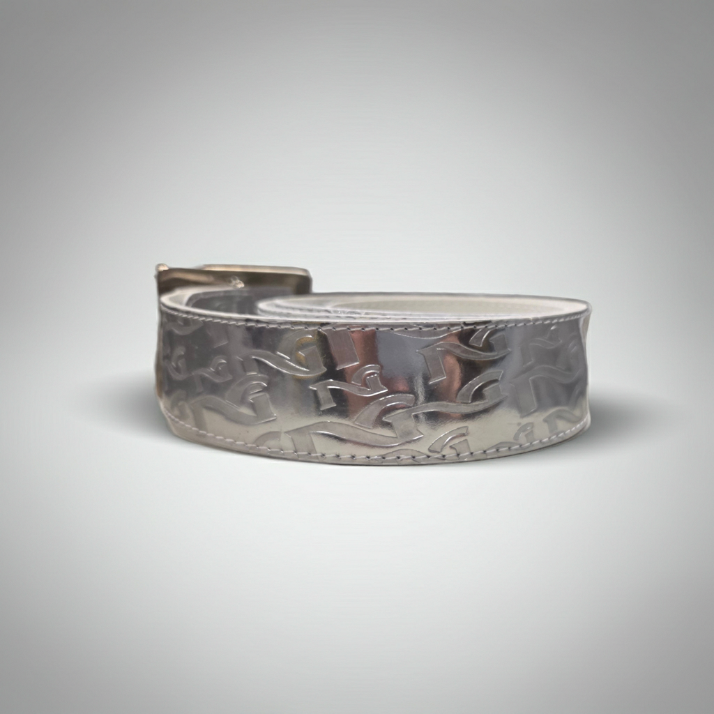 NeroGiardini Cintura monogram Lucida Argento, Vera Pelle