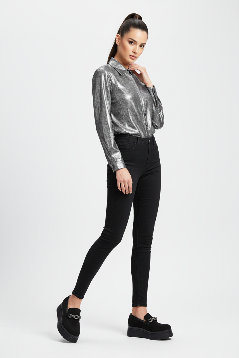 Mocassini Donna Cinzia Soft MM2C4389 con Catena Gioiello, Vera Pelle Scamosciata, Fondo Platform, Nero - Eleganti e Comodi