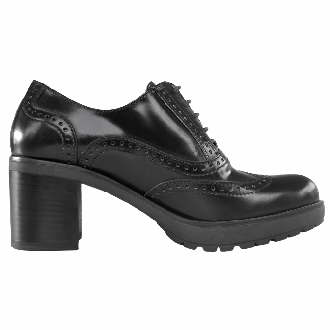 Scarpe Francesine Donna NeroGiardini Art A616490D Tacco a blocco, Vera Pelle, Nero
