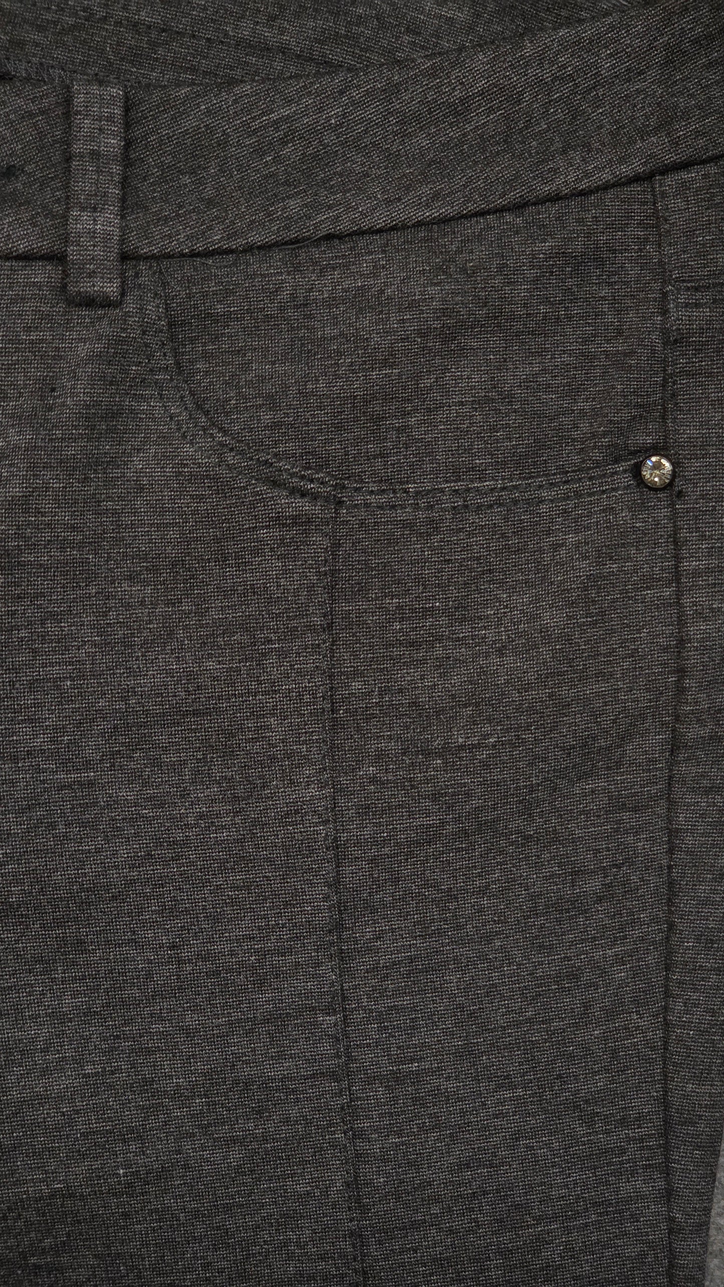Pantaloni morbidi da donna, Nero Giardini, Grigio Scuro melange, Cotone