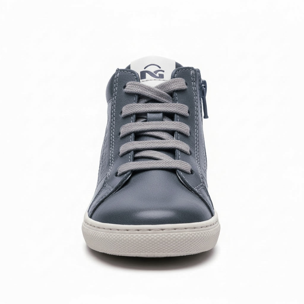 Sneakers Bambini, NeroGiardini Junior, A634000M, Vera pelle, Zip e Lacci