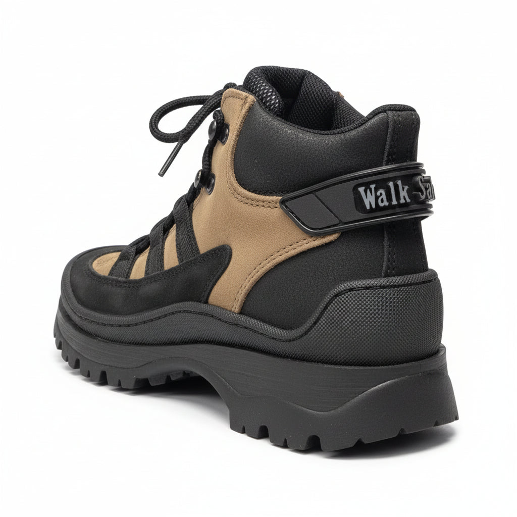 Scarponi Walk Safari, 9737I, Vera Pelle, Nero e Beige, 36 EU