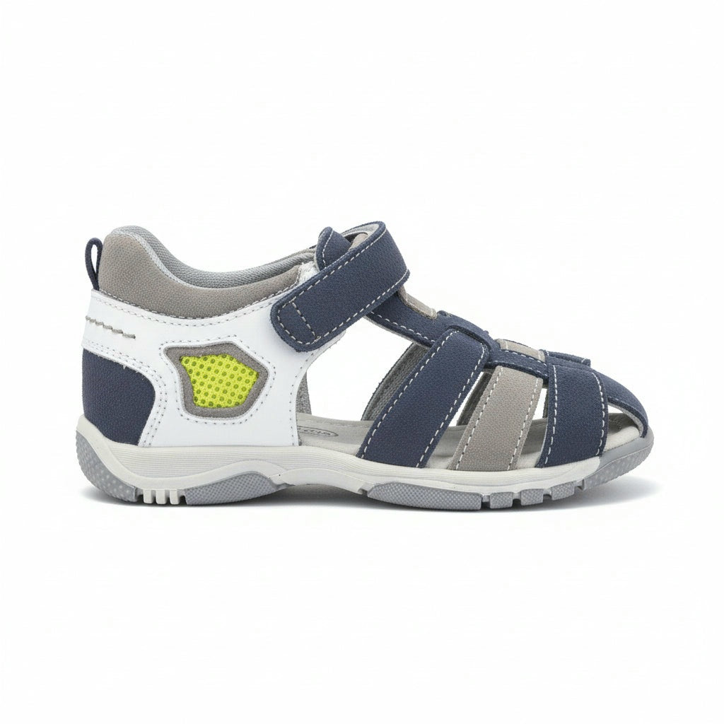 Sandali Bambini Nero Giardini Junior in Vera Pelle – Blu Avio Bianco Grigio Taglia 24