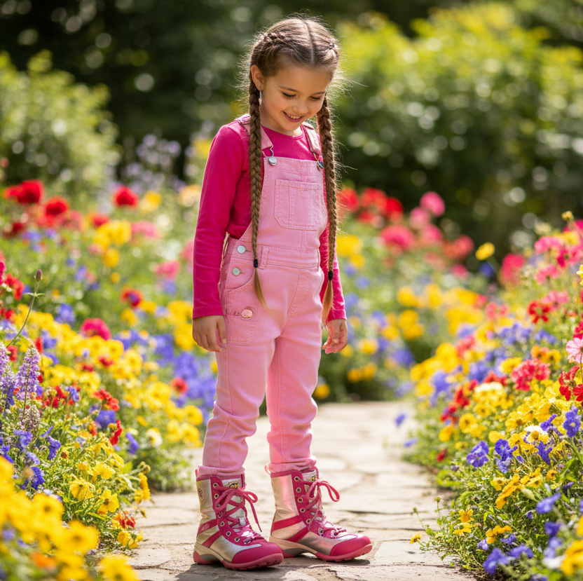 Stivaletti da Bambina, Lulù, Vera Pelle, Fucsia, Rosa Argento Laminato
