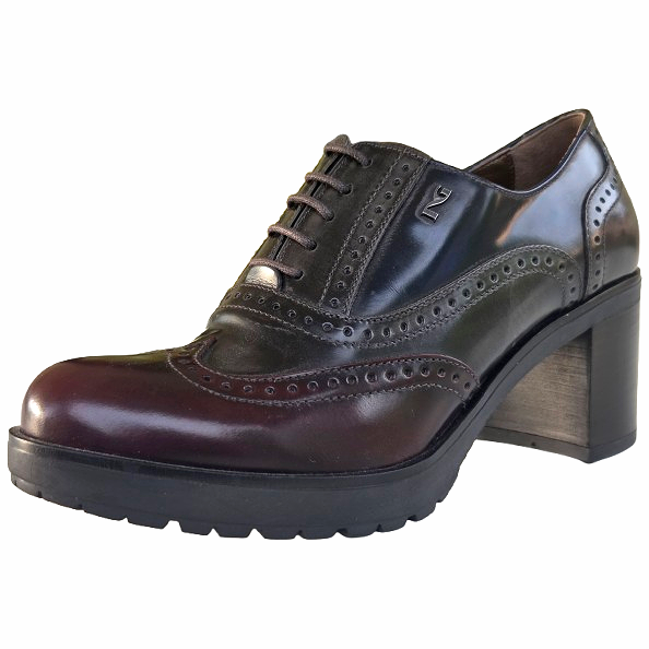 Scarpe Francesine Donna NeroGiardini A616491D Tacco a blocco e plateau, Vera Pelle Abrasivato, Bordeaux, Antracite, Blu - Numero 37 (EU)