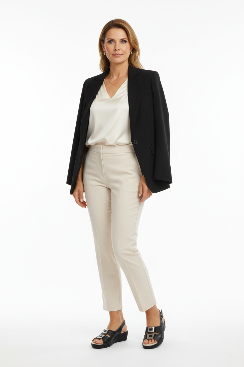 Sandali Donna Cinzia Soft, Nero, Vera Pelle, Zeppa