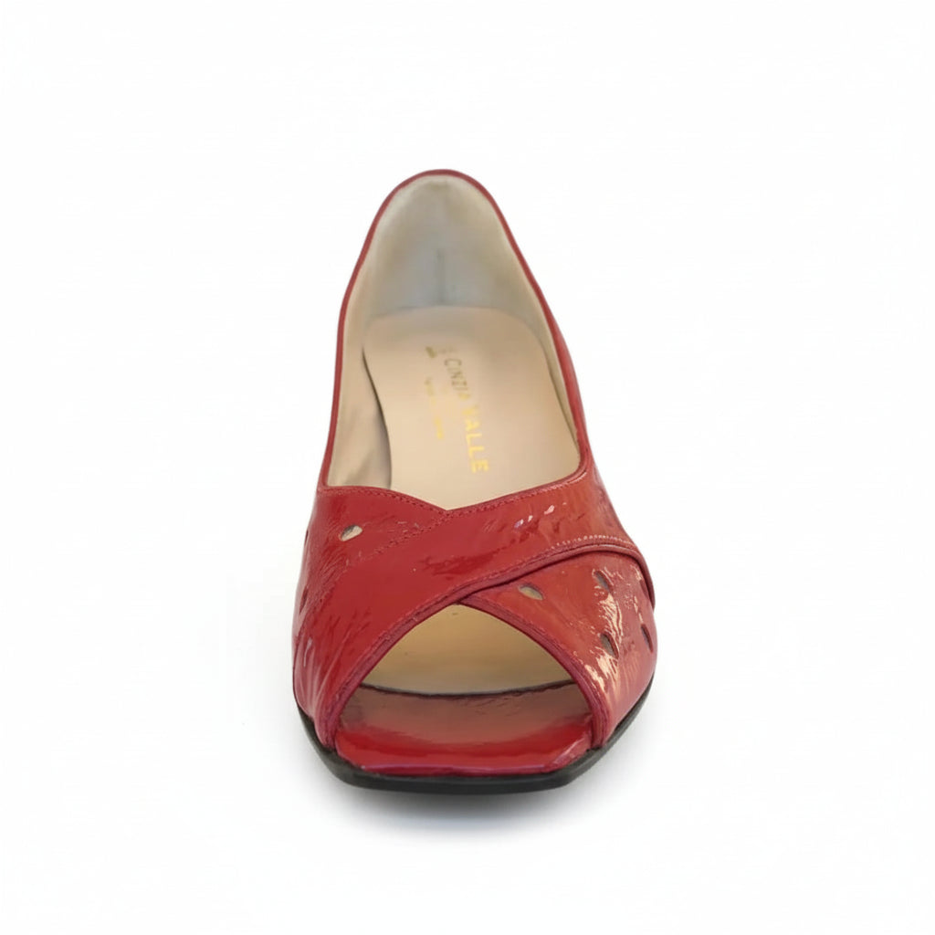 Scarpe spuntate Cinzia Valle, Rosso, Vera Pelle Naplak in vernice, Open Toe
