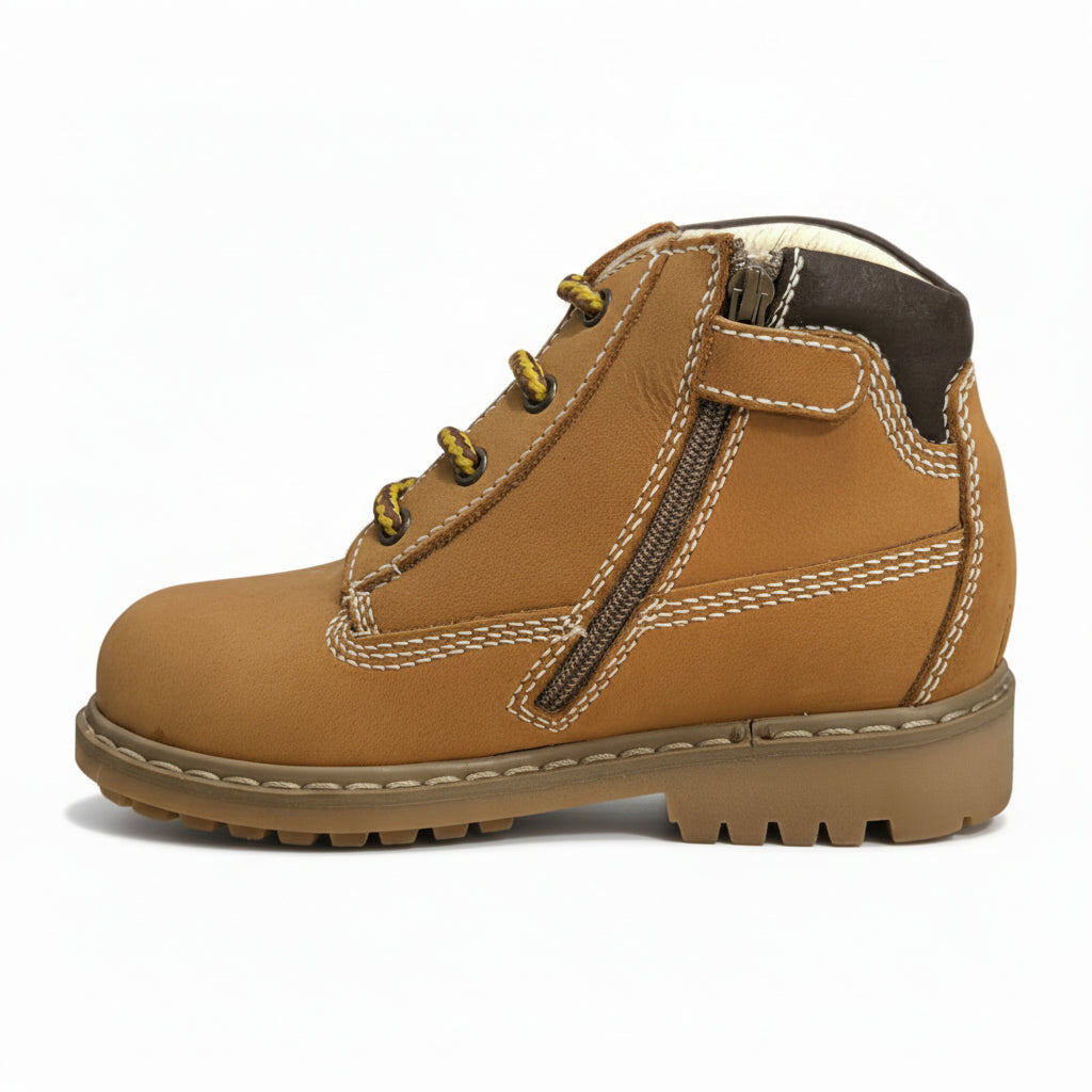 Scarponcini gialli, Nero Giardini Yellow Boot, A423400M, Vera Pelle, Zip