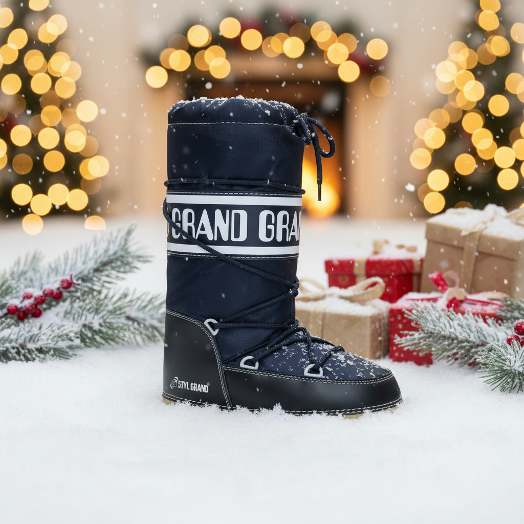 Doposci STYL GRAND BOOT Impermeabili, Caldi e Comodi, Blu Notte
