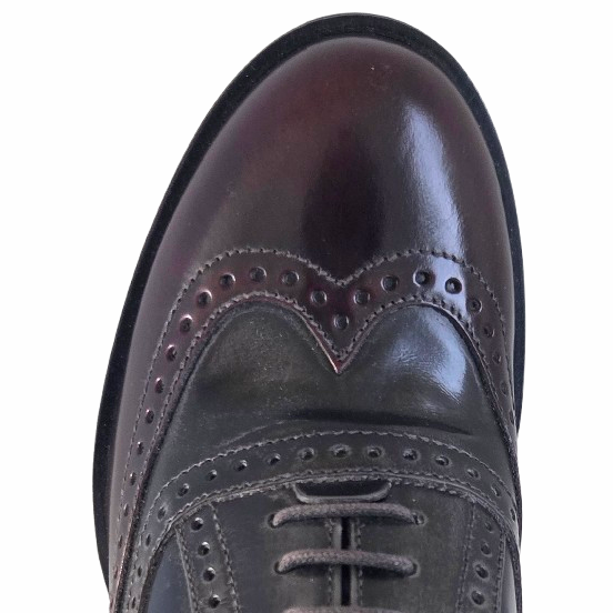 Scarpe Francesine Donna NeroGiardini A616491D Tacco a blocco e plateau, Vera Pelle Abrasivato, Bordeaux, Antracite, Blu - Numero 37 (EU)