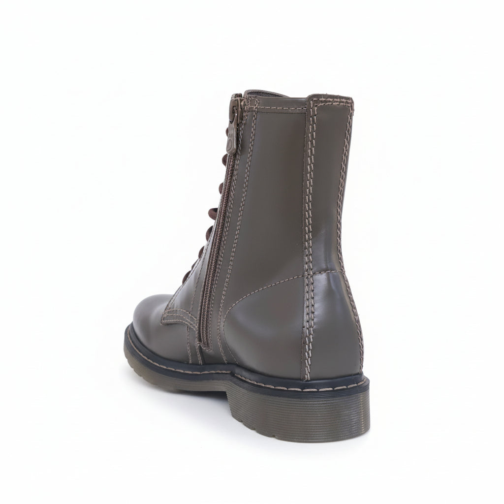 Anfibi Donna NeroGiardini A311040D - Vera Pelle Abrasivata, Verdegris, Zip