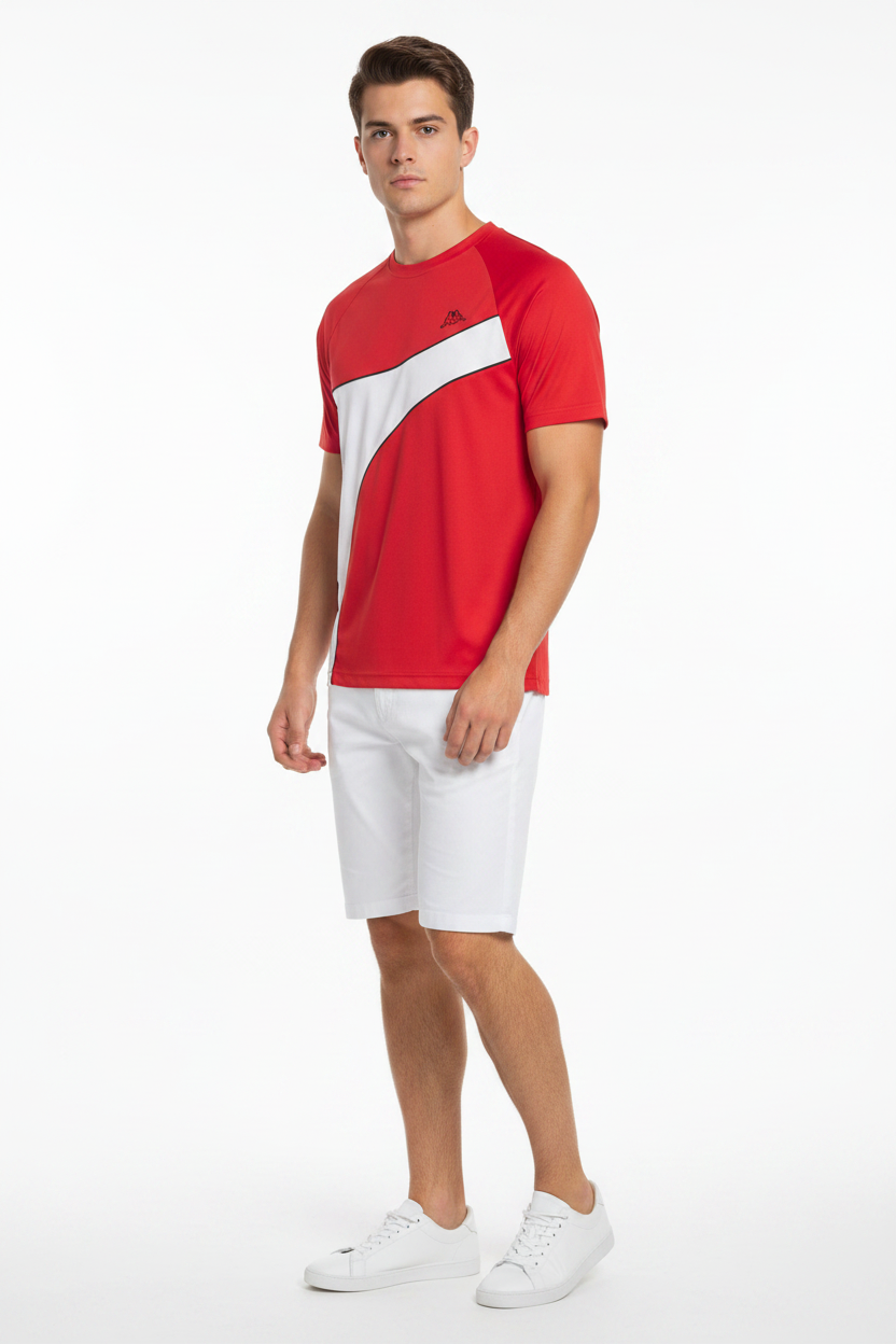 T-shirt Uomo Kappa – Rosso e Bianco Taglia S