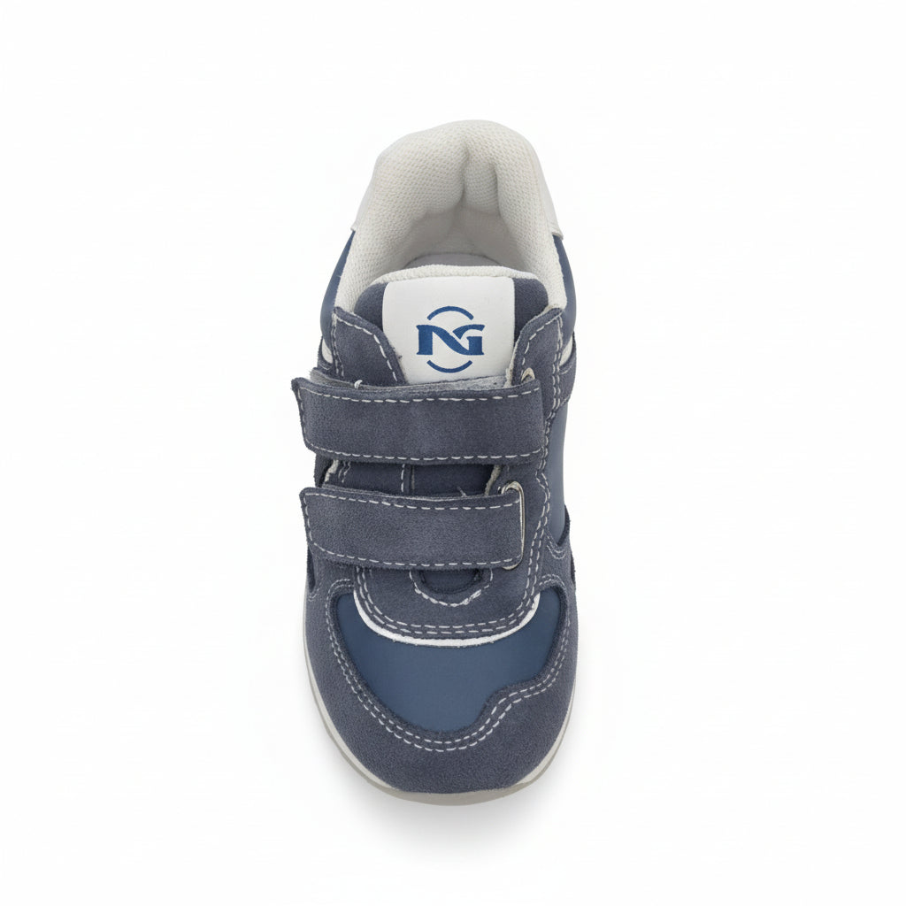 Sneakers da Bambino, Nero Giardini, Azzurro Avio, Vera Pelle