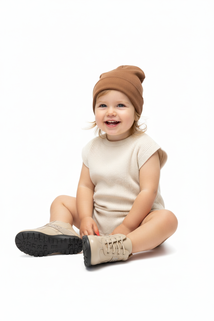 Scarpe Bambina Beige Panna Perlato Vera Pelle con strass brillantini, 404 Cricket, 22 EU