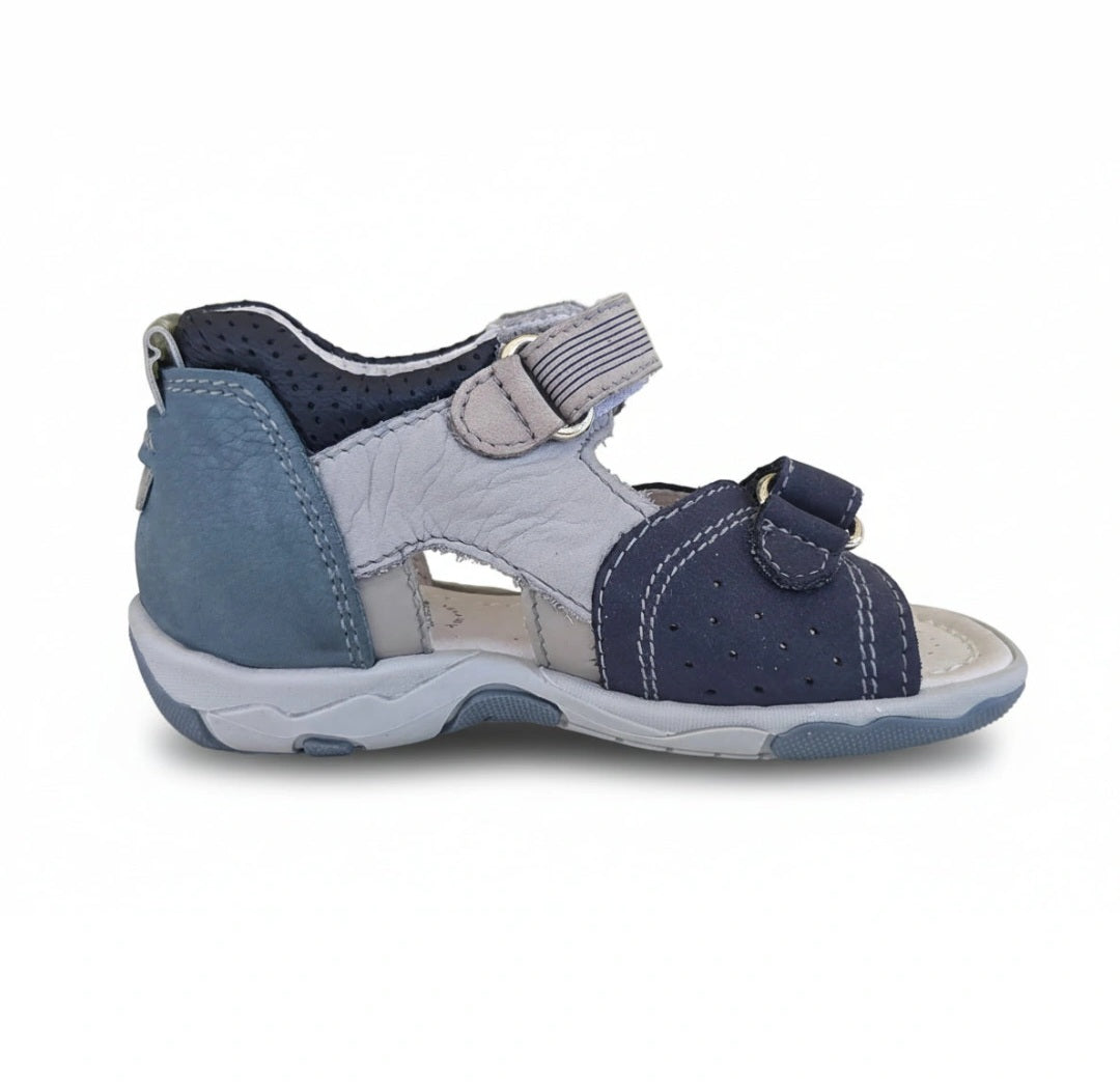 Sandali Bambini Nero Giardini Junior Vera Pelle Blu Grigio Azzurro | Taglia 23