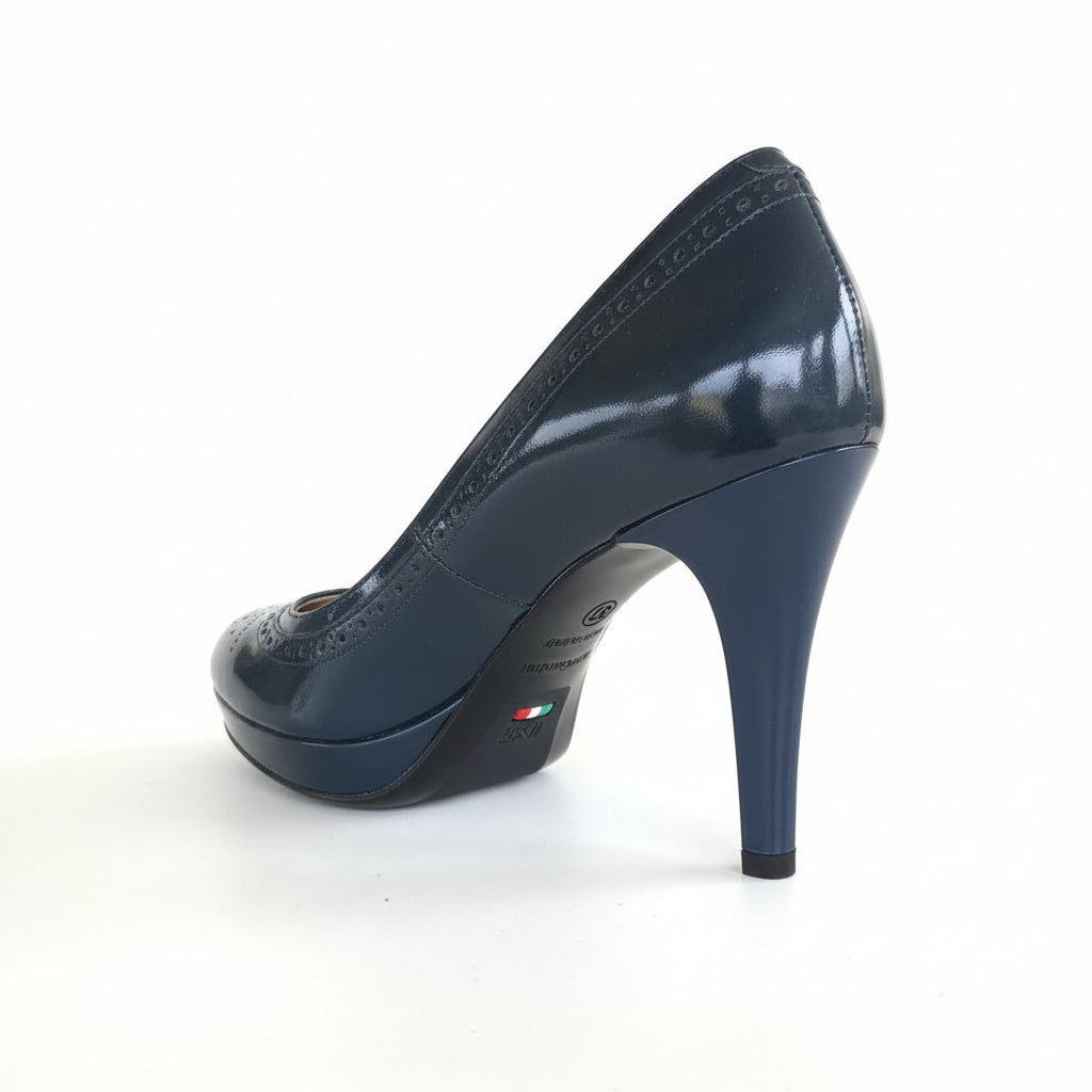 Décolleté Spuntate, Nero Giardini, Open Toe, Blu Ottanio, Vernice