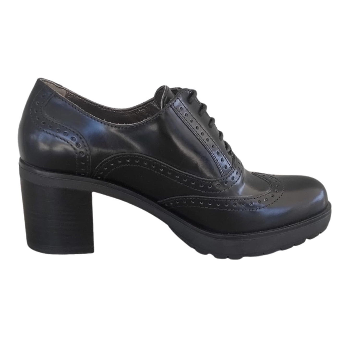 Scarpe Francesine Donna NeroGiardini Art A616490D Tacco a blocco, Vera Pelle, Colore Nero - Eleganti e Comode per Ogni Occasione