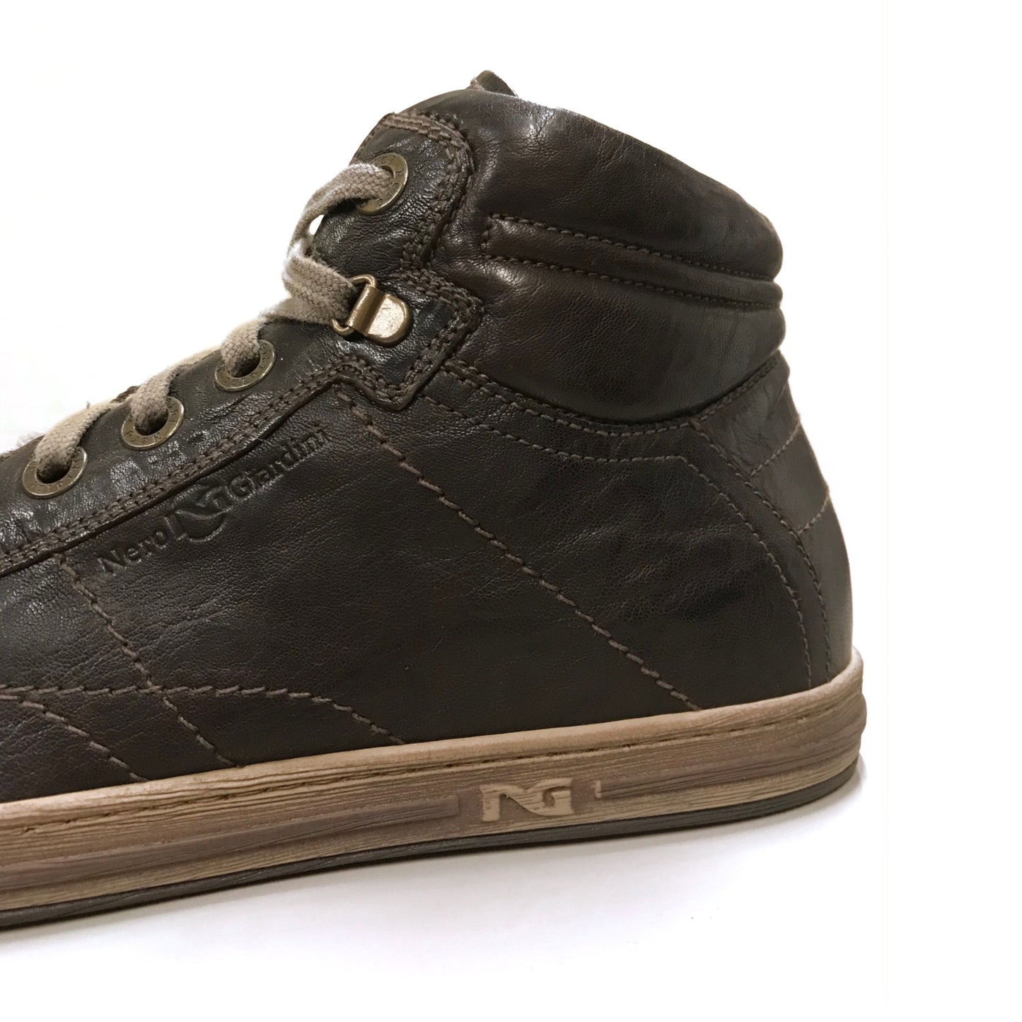 Sneakers Stringate Uomo NeroGiardini A201420U Vera Pelle, Fondo effetto sporco, Marrone Testa di Moro - Numero 44
