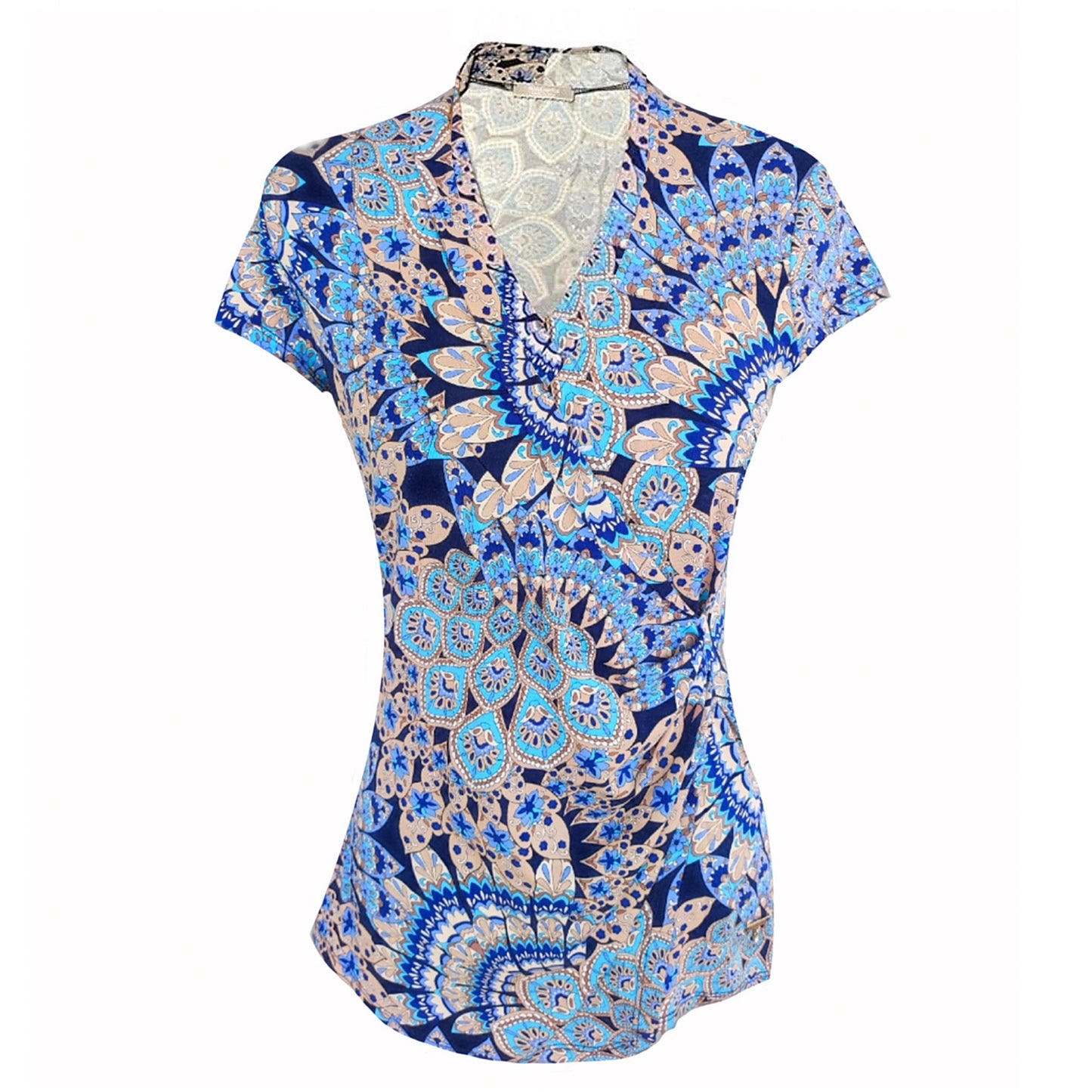 T-Shirt Donna NeroGiardini P561918D Mandala Blu