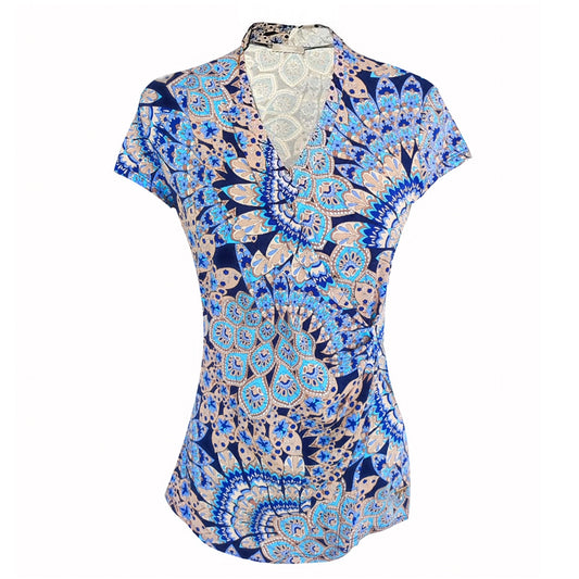 T-Shirt Donna NeroGiardini P561918D Mandala Blu
