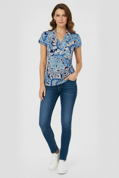 T-Shirt Donna Nero Giardini P561918D Mandala Blu