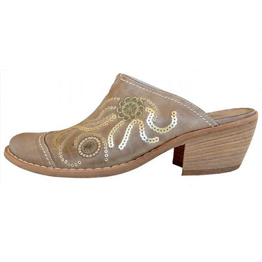 Sabot NeroGiardini Vera Pelle 00783 Zanzibar Savana con paillettes