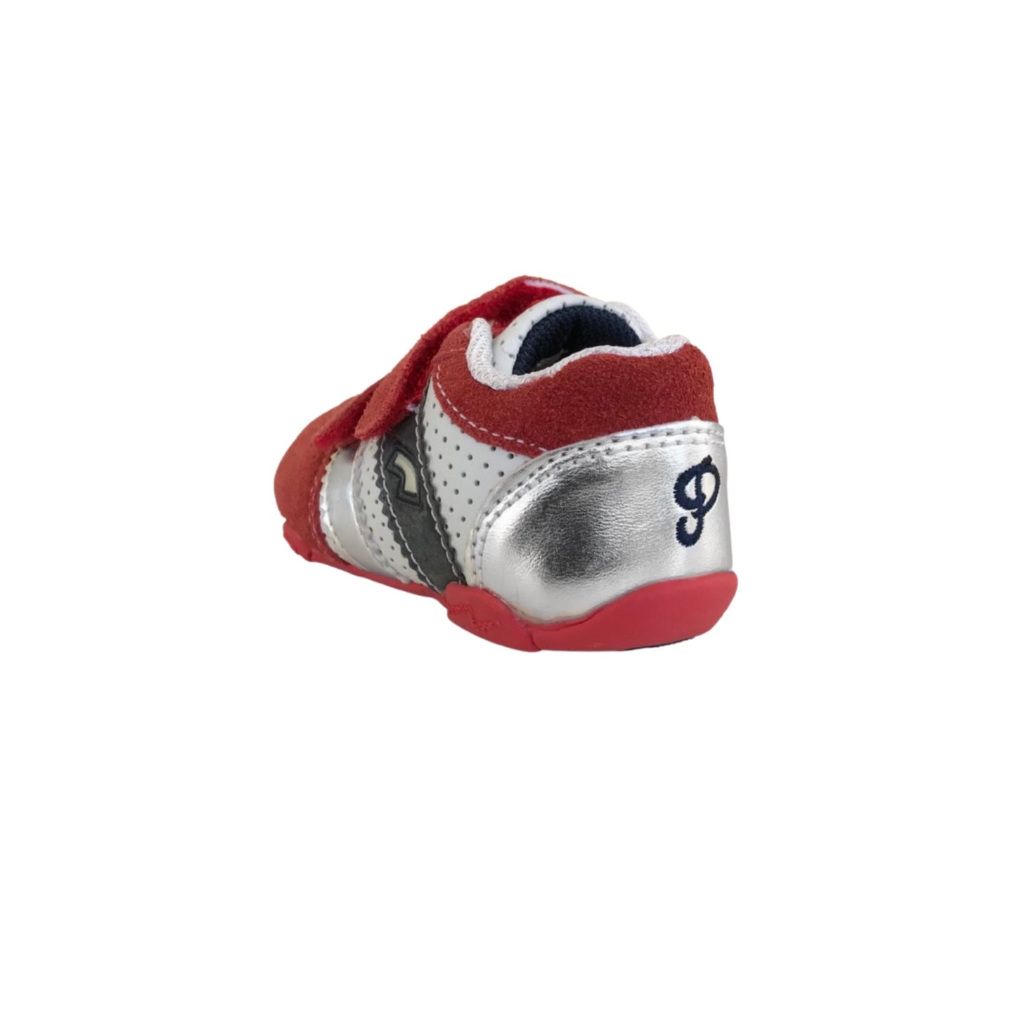 Scarpe Bambino Primigi 83841 Nappa Rosso Bianco e Argento chiusura strappo