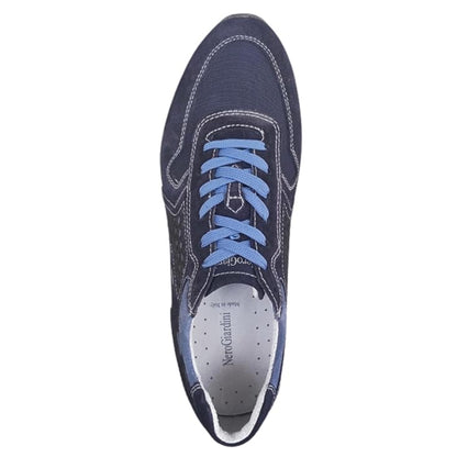 Sneakers Uomo NeroGiardini P704901U Vera Pelle ScamosciatanBlu indios