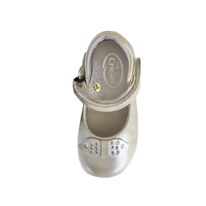 Scarpe Bambina Cricket 512 Bianco Panna Perlato Vera Pelle - 22 EU