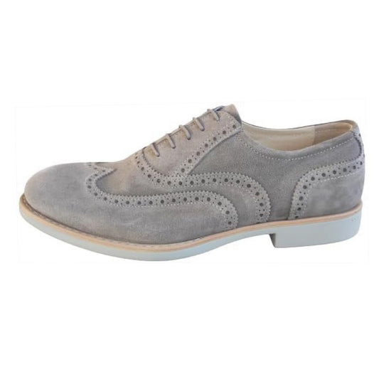 Scarpe Oxford Uomo NeroGiardini AP603970U Vera Pelle Scamosciata Grigio Pietra