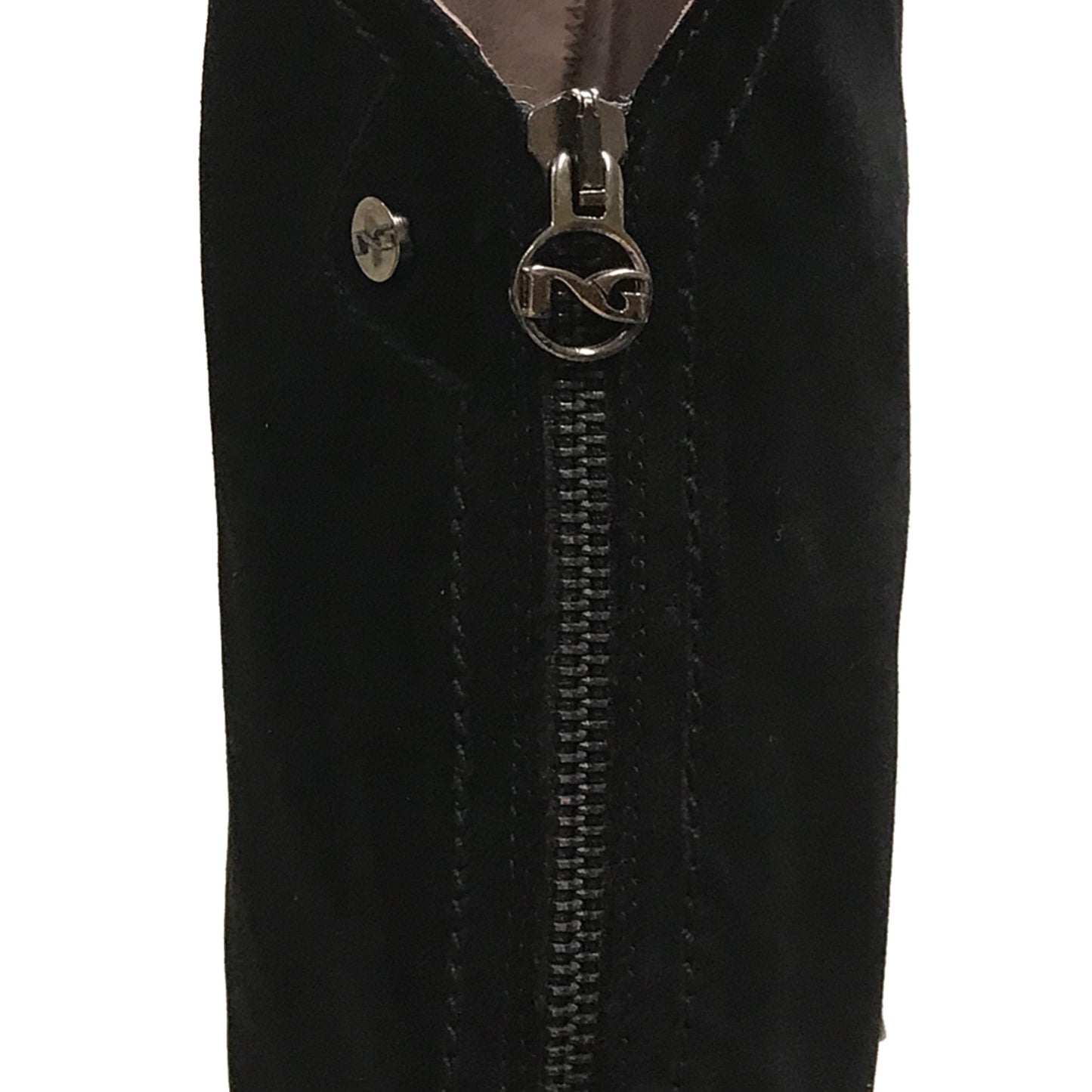 Stivali sopra al ginocchio Donna NeroGiardini A005205D - in Vera Pelle scamosciata, con plateau, cerniera zip, Tacco 9 cm, Nero