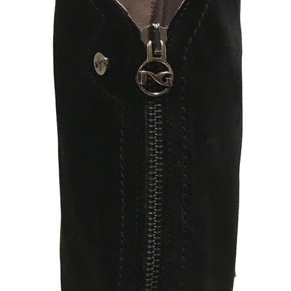 Stivali sopra al ginocchio Donna NeroGiardini A005205D - in Vera Pelle scamosciata, con plateau, cerniera zip, Tacco 9 cm, Nero
