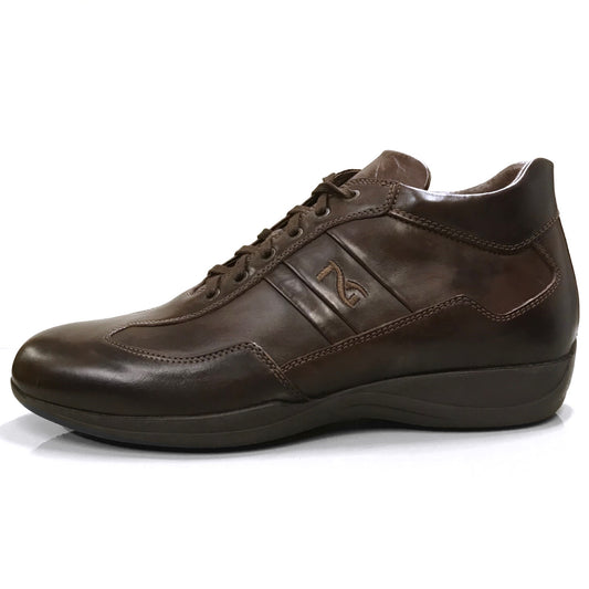 Sneakers Uomo Eleganti NeroGiardini A100701U Vera Pelle, Stringate, Marrone - Numero 44